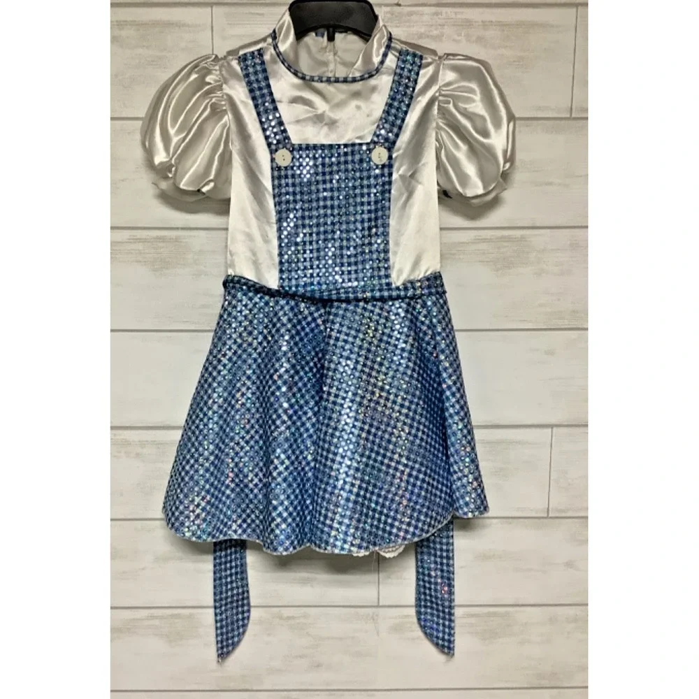 Sequin Dorothy Wizard Of Oz Costume Dress Girls Size Medium 8-10